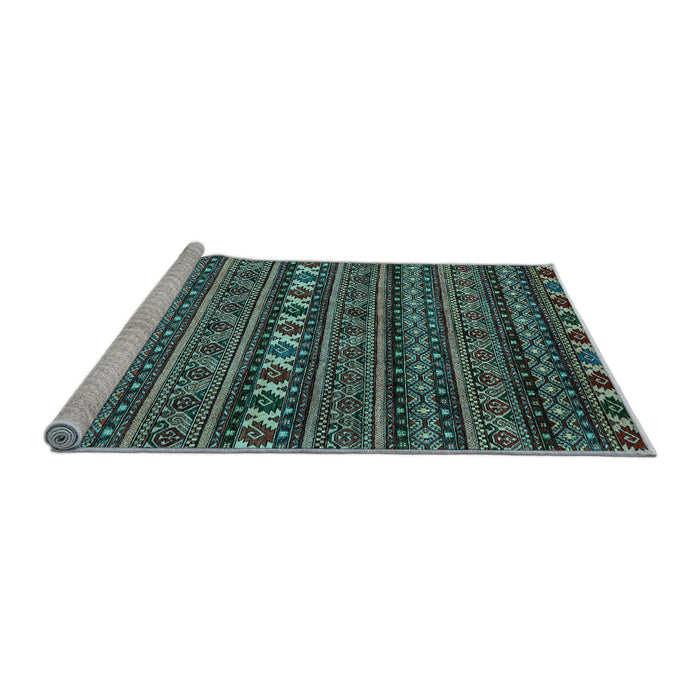 Sideview of Machine Washable Oriental Light Blue Modern Rug, wshabs4208lblu