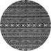 Round Machine Washable Oriental Gray Modern Rug, wshabs4208gry