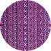 Round Machine Washable Oriental Purple Modern Area Rugs, wshabs4208pur