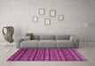 Machine Washable Oriental Pink Modern Rug in a Living Room, wshabs4208pnk