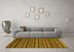 Machine Washable Oriental Yellow Modern Rug in a Living Room, wshabs4208yw