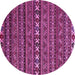 Round Machine Washable Oriental Pink Modern Rug, wshabs4208pnk