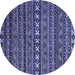 Round Oriental Blue Modern Rug, abs4208blu