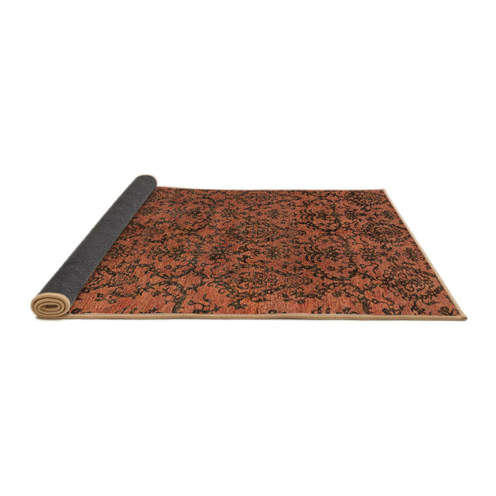 Sideview of Abstract Saffron Red Oriental Rug, abs4209