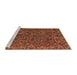 Sideview of Machine Washable Abstract Saffron Red Rug, wshabs4209