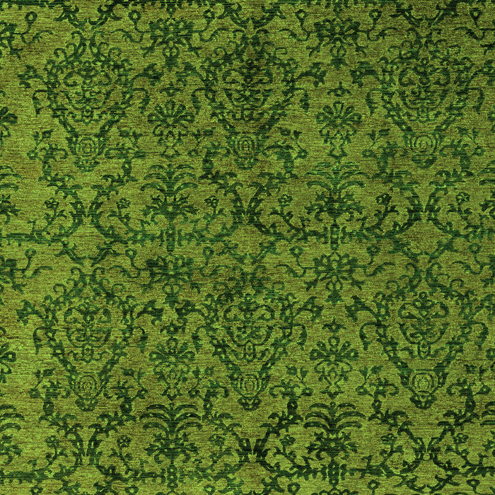 Machine Washable Oriental Green Modern Area Rugs, wshabs4209grn