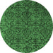 Round Oriental Emerald Green Modern Rug, abs4209emgrn