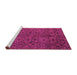 Sideview of Machine Washable Oriental Pink Modern Rug, wshabs4209pnk