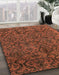 Abstract Saffron Red Oriental Rug in Family Room, abs4209