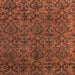 Square Abstract Saffron Red Oriental Rug, abs4209