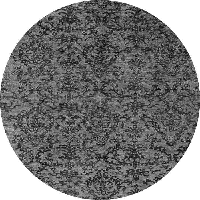 Round Machine Washable Oriental Gray Modern Rug, wshabs4209gry