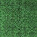 Square Machine Washable Oriental Emerald Green Modern Area Rugs, wshabs4209emgrn