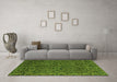 Machine Washable Oriental Green Modern Area Rugs in a Living Room,, wshabs4209grn