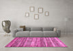 Machine Washable Abstract Pink Modern Rug in a Living Room, wshabs420pnk