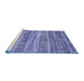 Sideview of Machine Washable Abstract Blue Modern Rug, wshabs420blu