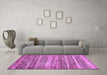 Machine Washable Abstract Purple Modern Area Rugs in a Living Room, wshabs420pur