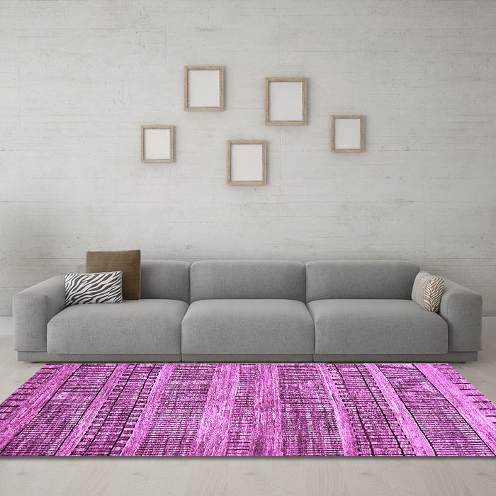 Machine Washable Abstract Purple Modern Area Rugs in a Living Room, wshabs420pur