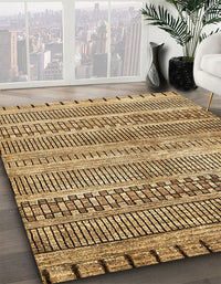 Abstract Saddle Brown Modern Rug, abs420