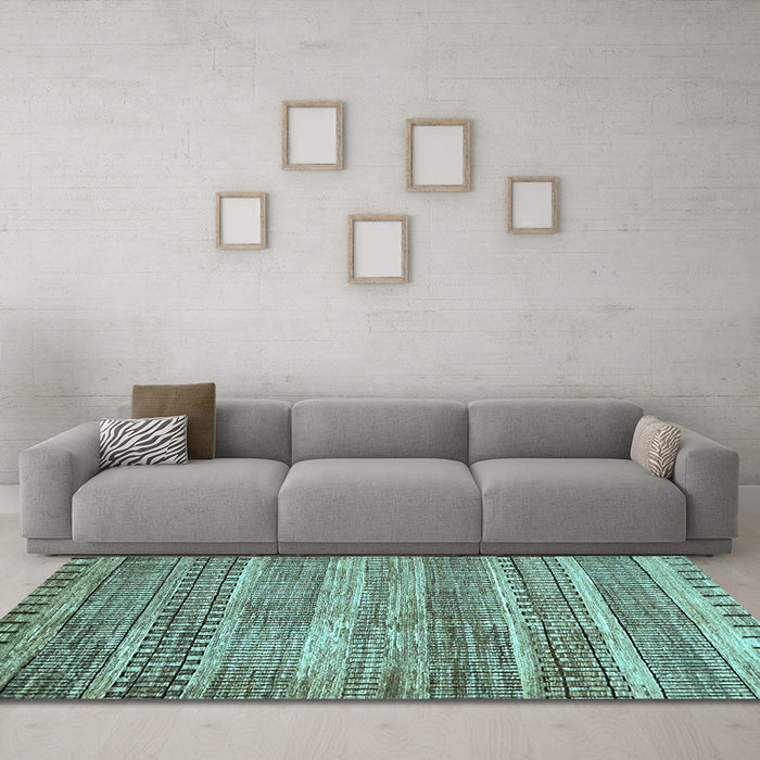 Machine Washable Abstract Light Blue Modern Rug in a Living Room, wshabs420lblu
