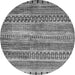 Round Machine Washable Abstract Gray Modern Rug, wshabs420gry