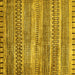 Square Machine Washable Abstract Yellow Modern Rug, wshabs420yw