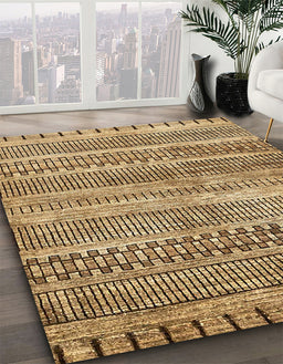 Machine Washable Abstract Saddle Brown Rug in a Family Room, wshabs420