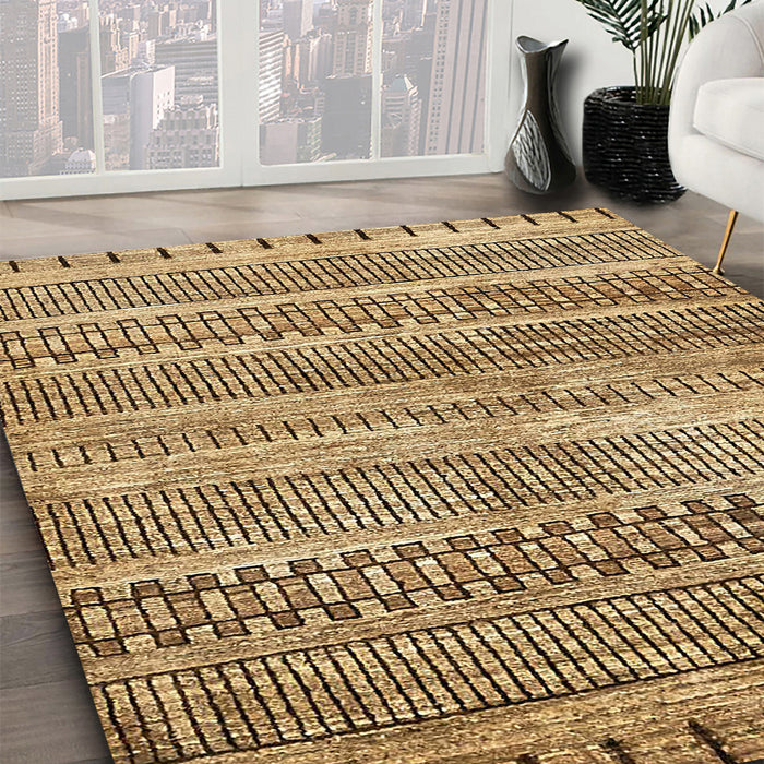 Machine Washable Abstract Saddle Brown Rug in a Family Room, wshabs420