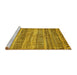 Sideview of Machine Washable Abstract Yellow Modern Rug, wshabs420yw