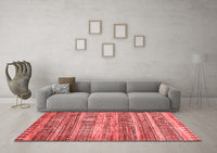 Machine Washable Abstract Red Modern Rug, wshabs420red