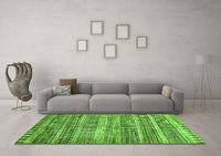 Machine Washable Abstract Green Modern Rug, wshabs420grn