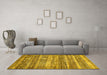 Machine Washable Abstract Yellow Modern Rug in a Living Room, wshabs420yw