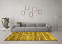 Machine Washable Abstract Yellow Modern Rug, wshabs420yw