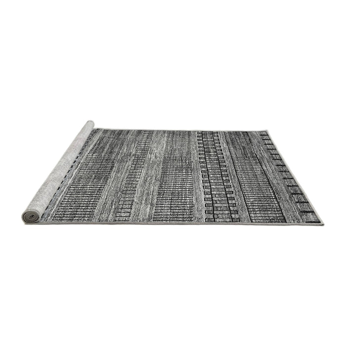 Sideview of Machine Washable Abstract Gray Modern Rug, wshabs420gry