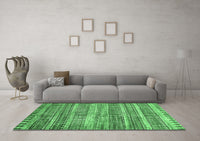 Machine Washable Abstract Emerald Green Modern Rug, wshabs420emgrn