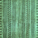 Square Abstract Turquoise Modern Rug, abs420turq