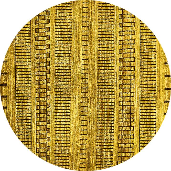 Round Abstract Yellow Modern Rug, abs420yw