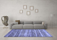 Machine Washable Abstract Blue Modern Rug, wshabs420blu