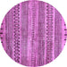 Round Machine Washable Abstract Purple Modern Area Rugs, wshabs420pur