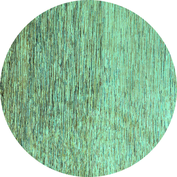 Round Machine Washable Oriental Turquoise Modern Area Rugs, wshabs4210turq