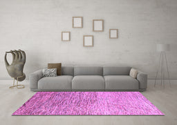 Machine Washable Oriental Purple Modern Area Rugs in a Living Room, wshabs4210pur