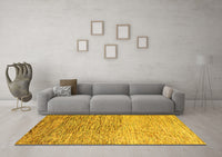 Machine Washable Oriental Yellow Modern Rug, wshabs4210yw