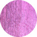 Round Machine Washable Oriental Purple Modern Area Rugs, wshabs4210pur