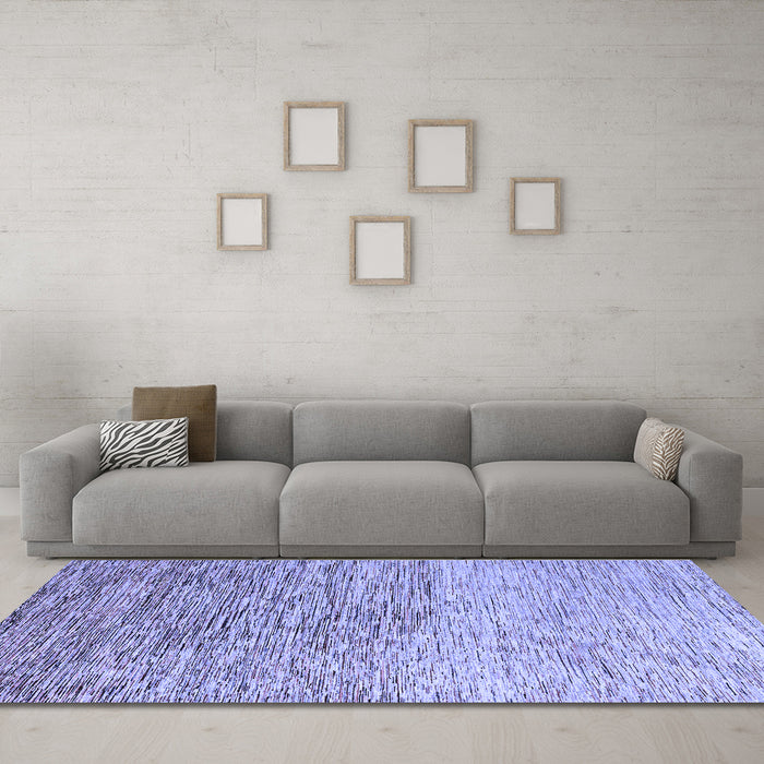 Machine Washable Oriental Blue Modern Rug in a Living Room, wshabs4210blu