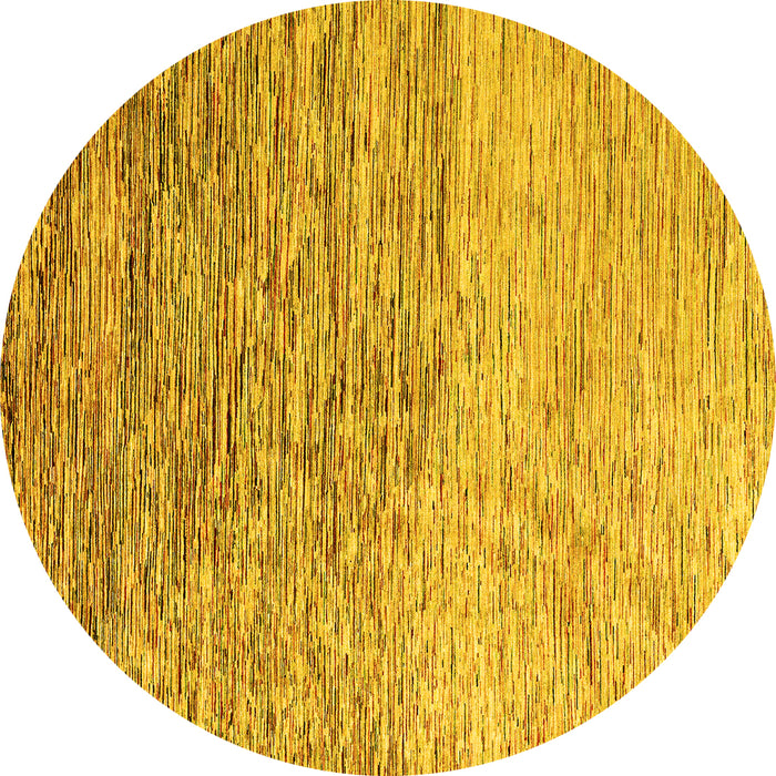 Round Machine Washable Oriental Yellow Modern Rug, wshabs4210yw