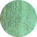 Round Oriental Turquoise Modern Rug, abs4210turq