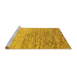 Sideview of Machine Washable Oriental Yellow Modern Rug, wshabs4210yw