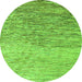 Round Oriental Green Modern Rug, abs4210grn