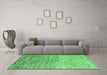 Machine Washable Oriental Emerald Green Modern Area Rugs in a Living Room,, wshabs4210emgrn