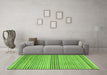 Machine Washable Oriental Green Modern Area Rugs in a Living Room,, wshabs4211grn