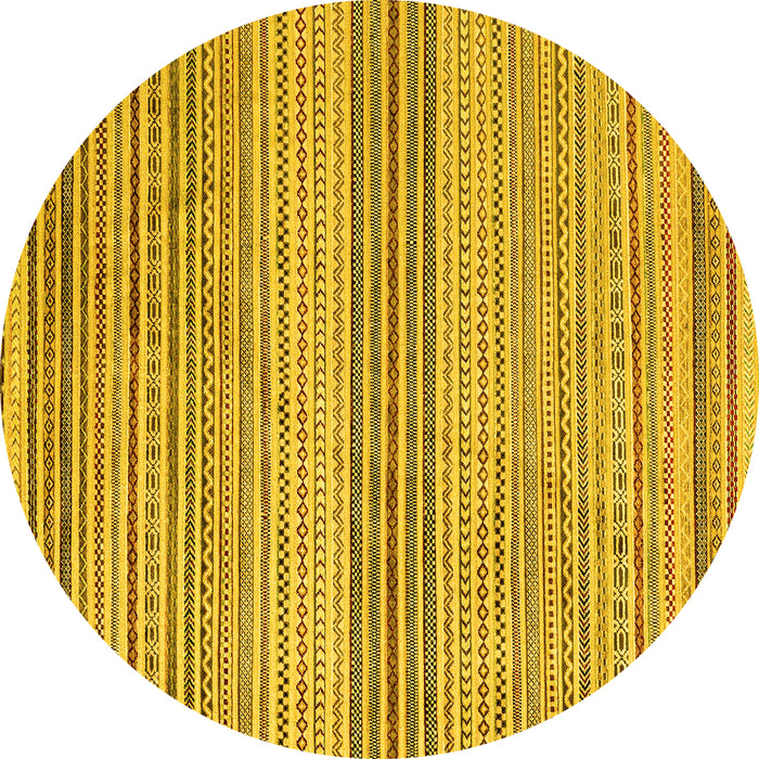 Round Oriental Yellow Modern Rug, abs4211yw